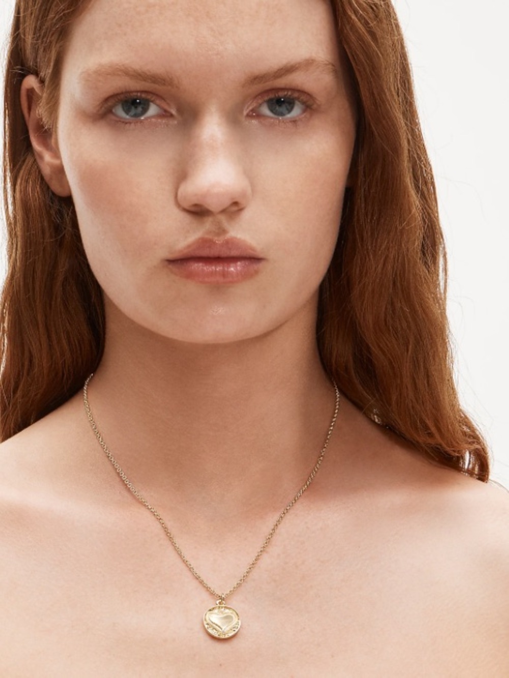 NWT JCrew Heart Coin Pendant Necklace